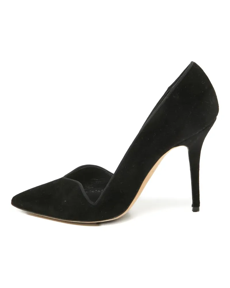 Manolo Blahnik Spitze Samt-Pumps 100mm - Schwarz Schwarz