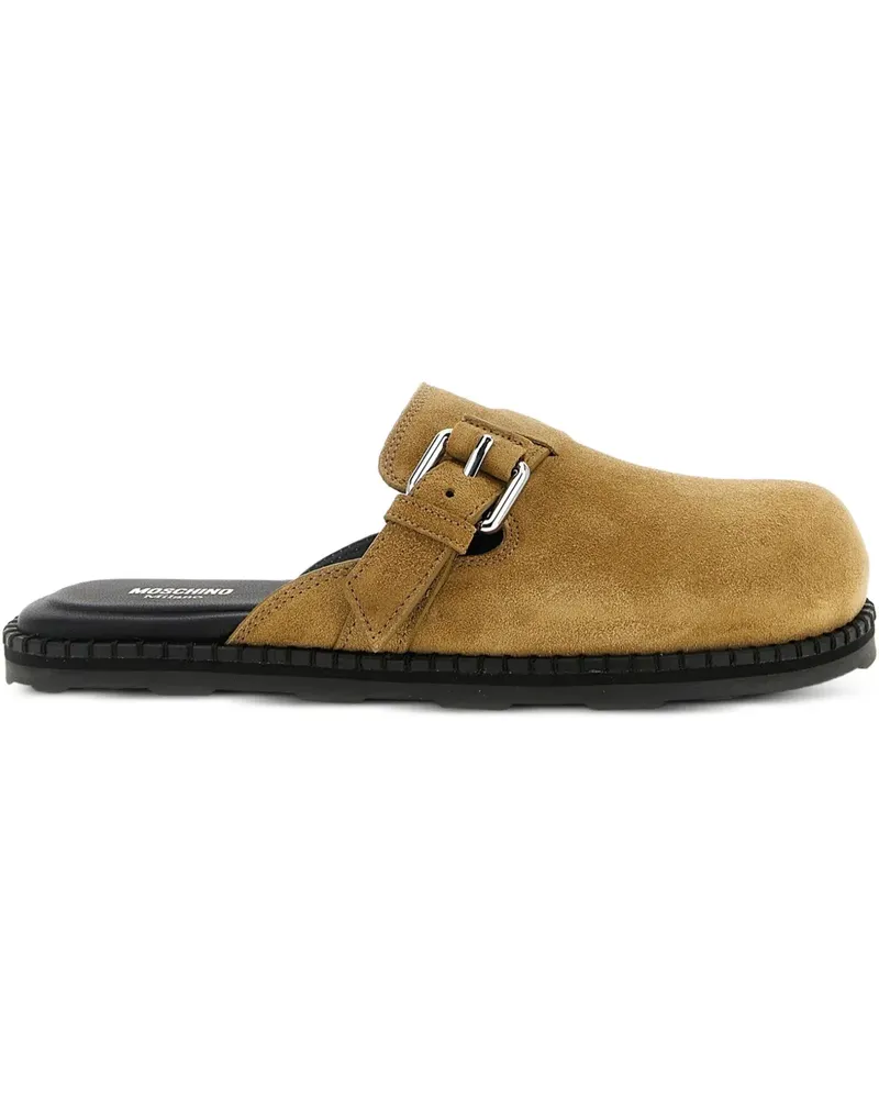 Moschino Pantoletten mit Schnallenriemen - Braun Braun