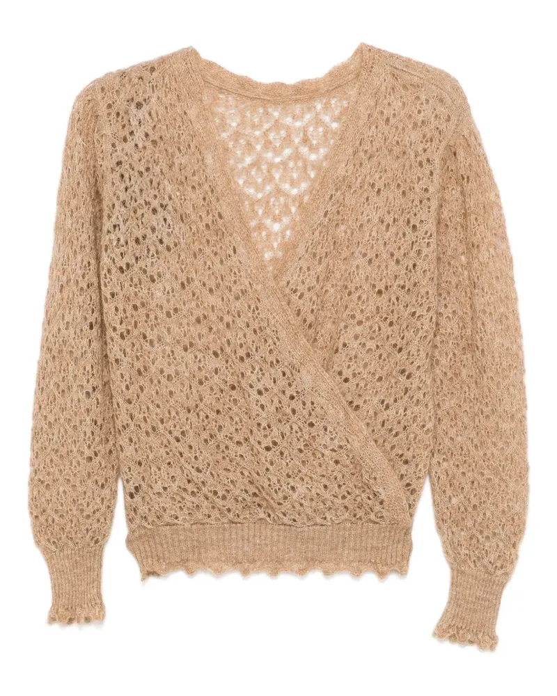 Twin-Set Pullover mit Lochstrickmuster - Braun Braun