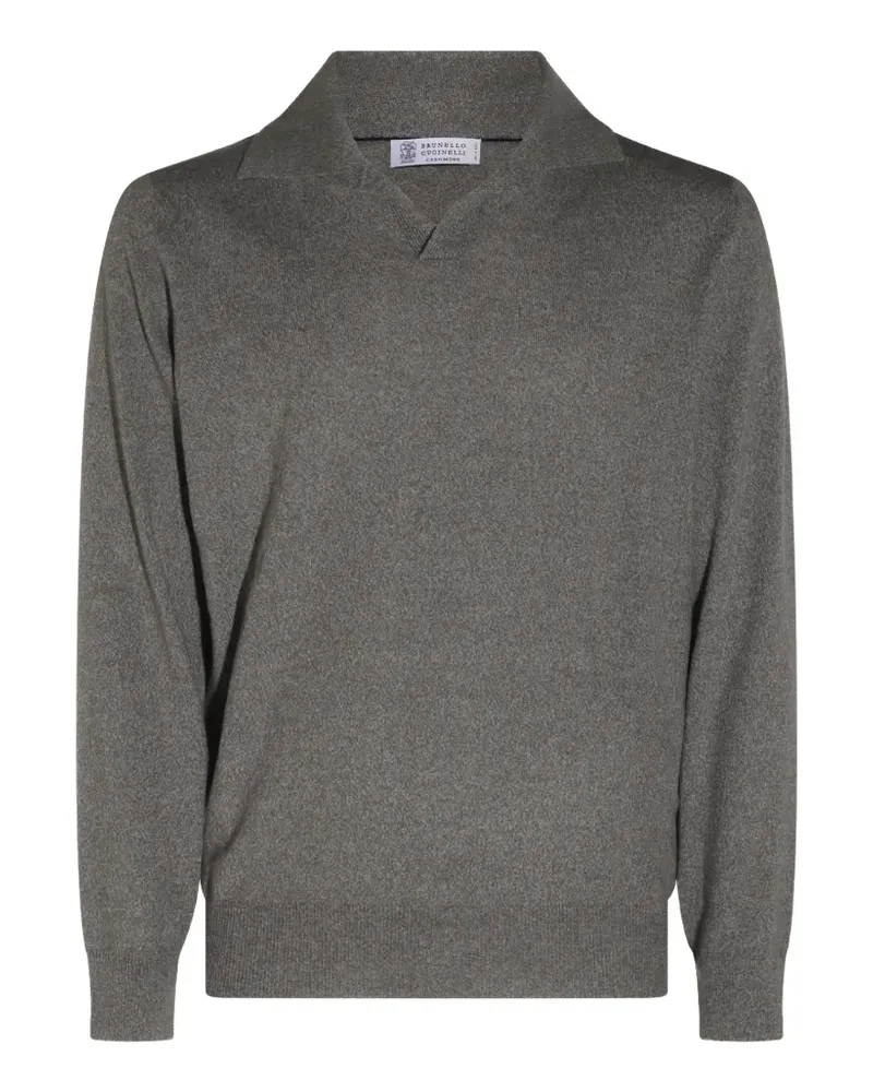 Brunello Cucinelli cashmere polo-collar sweater - Grau Grau