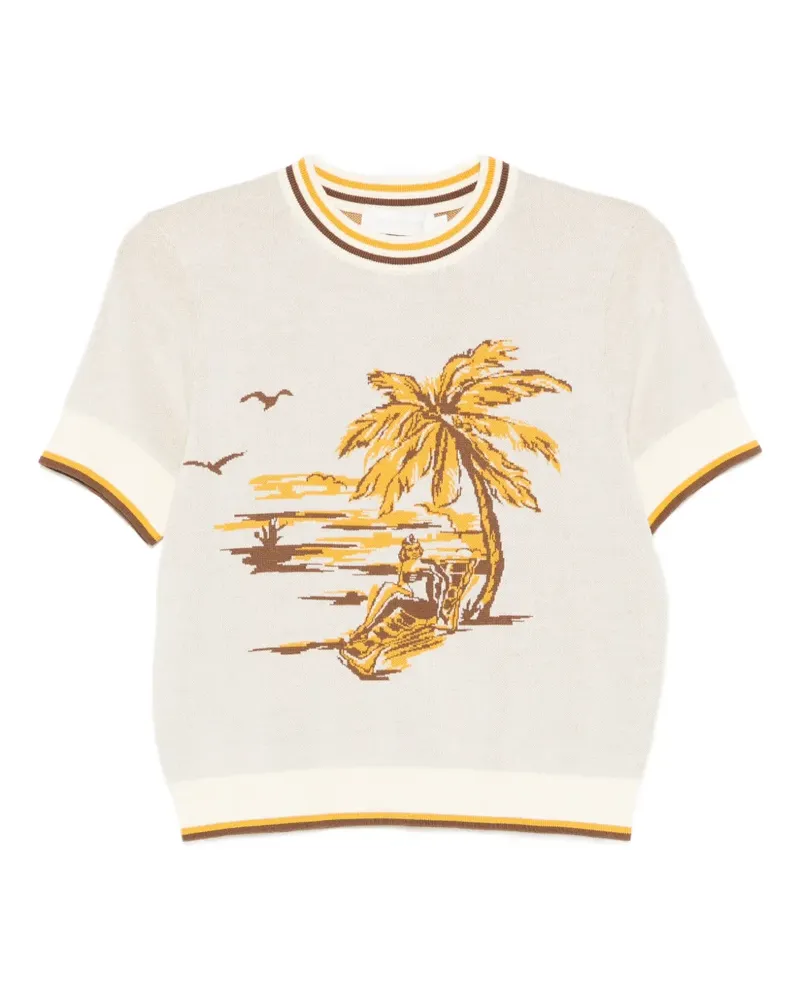 Zimmermann T-Shirt aus Palmen-Jacquard - Nude Nude