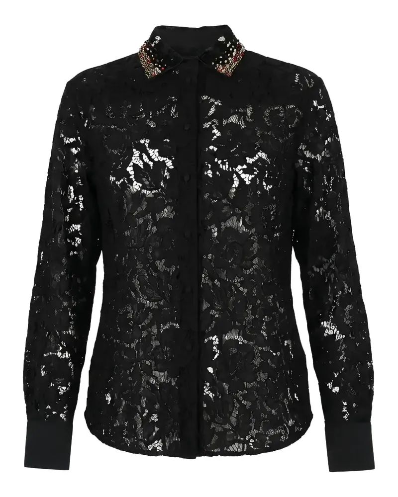 Valentino Garavani Hemd mit Pailletten - Schwarz Schwarz