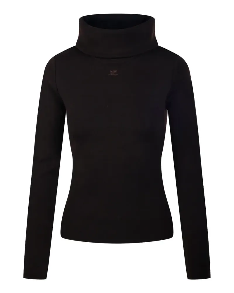 Courrèges Rollkragenpullover mit Logo-Stickerei - Braun Braun