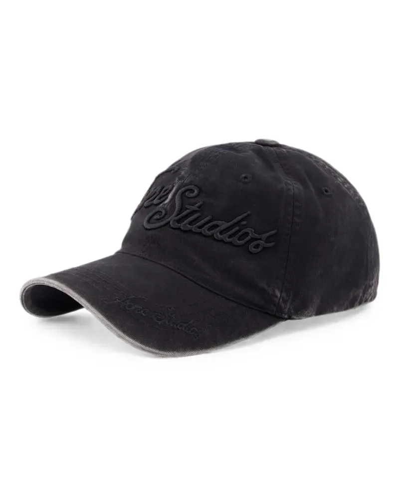 Acne Studios logo-embroidered cap - Schwarz Schwarz