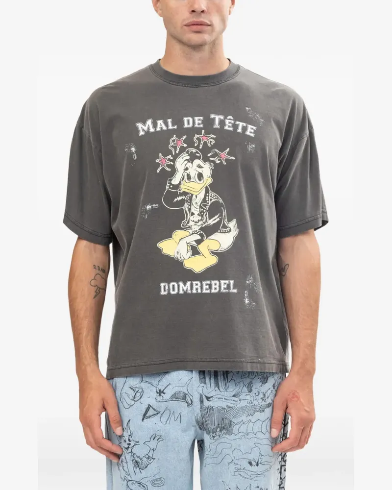 DOMREBEL T-Shirt mit grafischem Print - Grau Grau