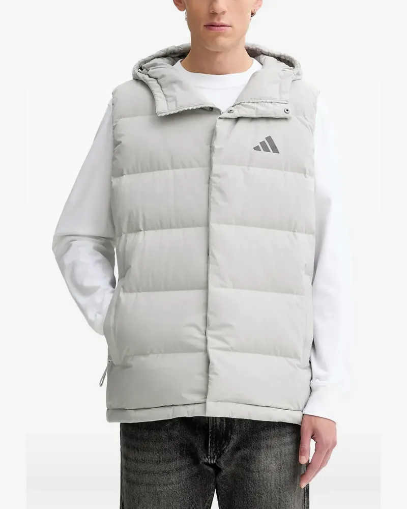 adidas hooded logo-print gilet - Grau Grau