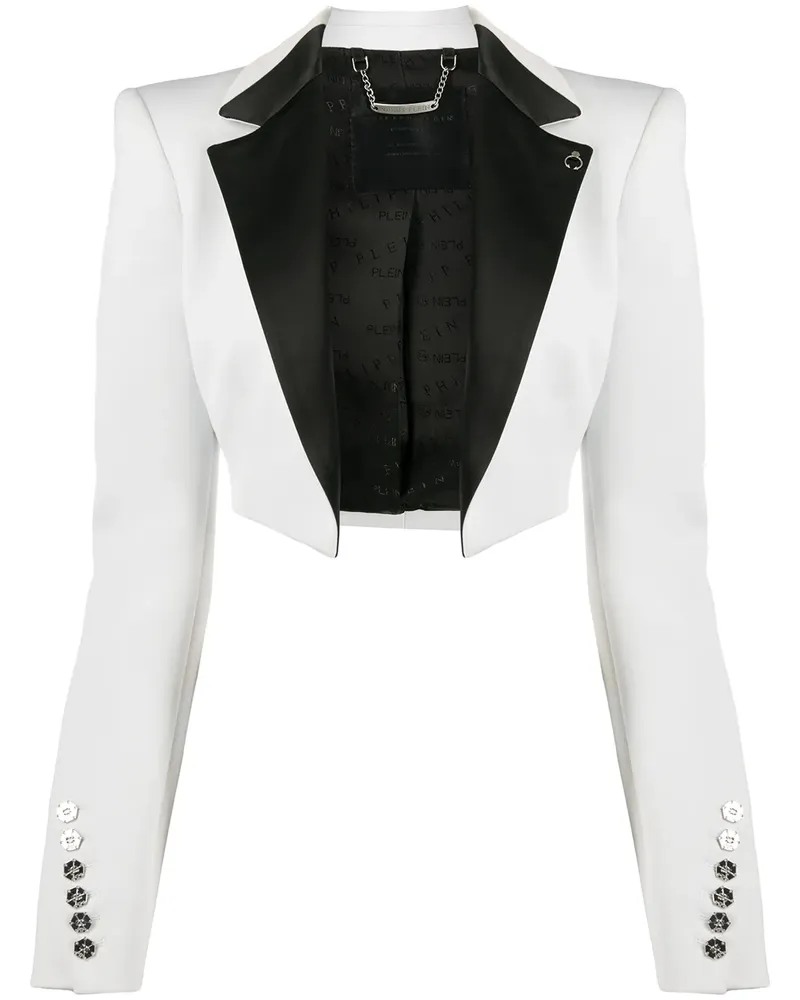 Philipp Plein Smoking-Blazer im Cropped-Design - Weiß Weiß