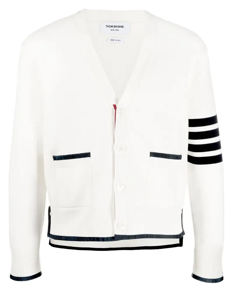 Thom Browne Cardigan mit Streifen - Weiß Weiß