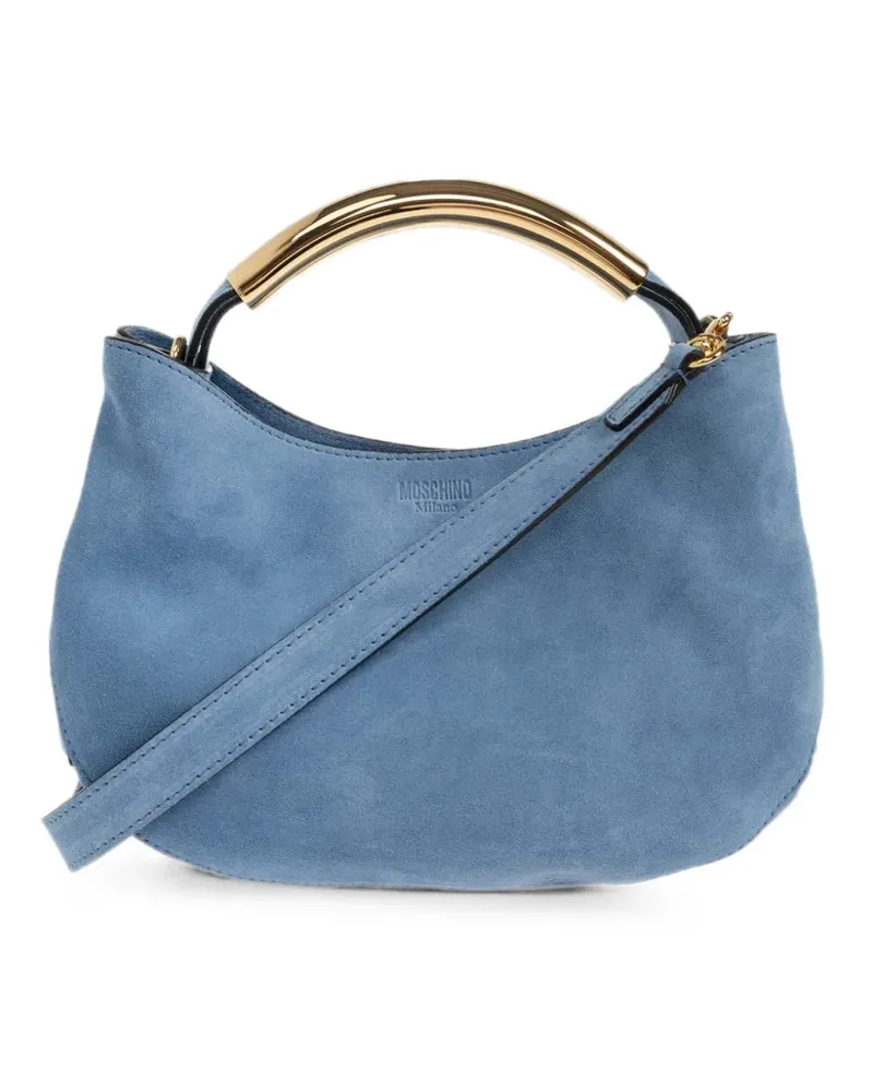 Moschino Handtasche mit Logo-Schild - Blau Blau
