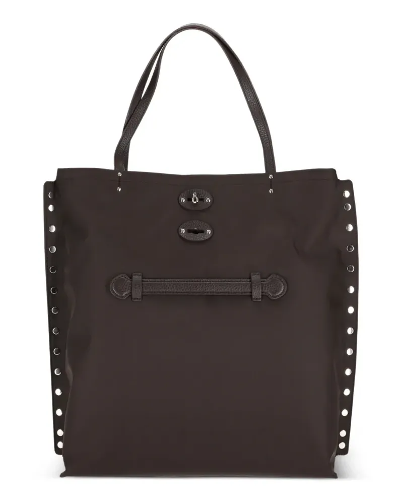 Zanellato A'Spasso rivet detail tote bag - Braun Braun