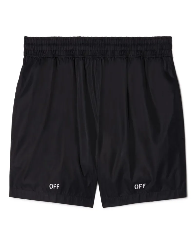 OFF-WHITE Badeshorts mit Logo-Print - Schwarz Schwarz