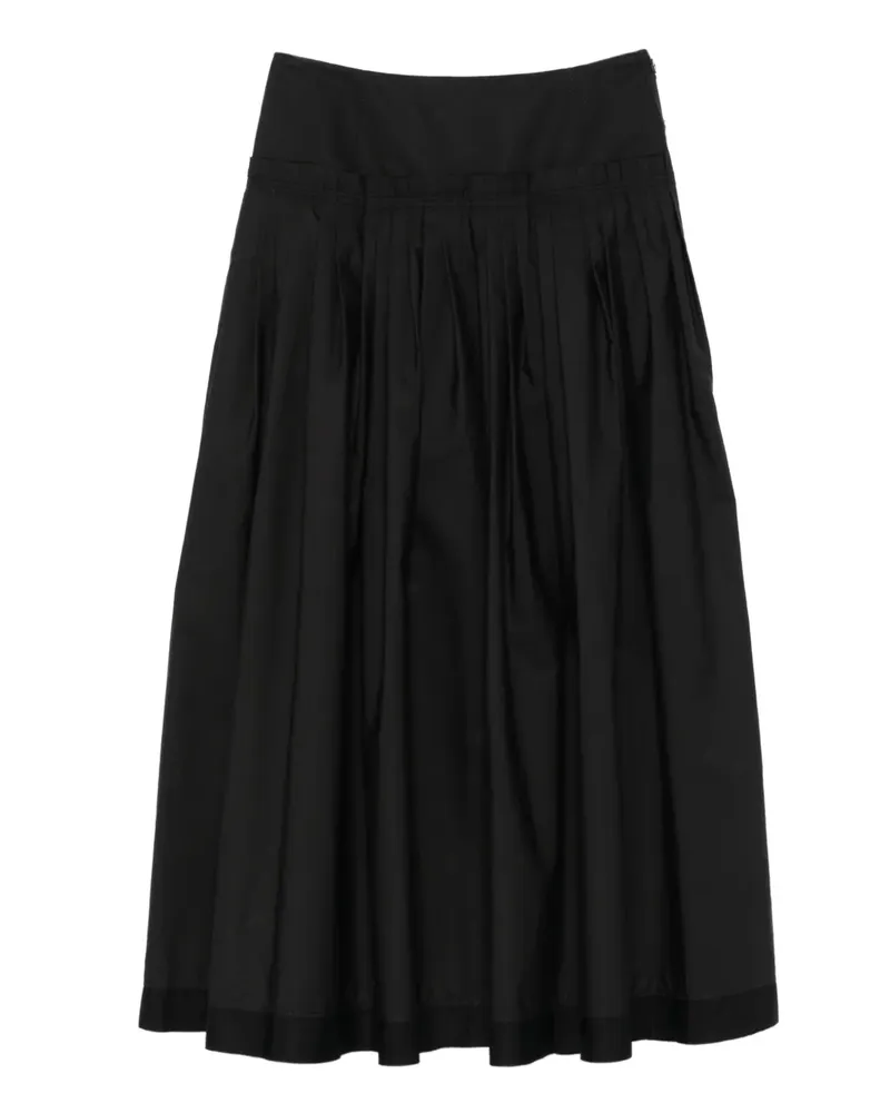 Lanvin pleated basque midi skirt - Schwarz Schwarz