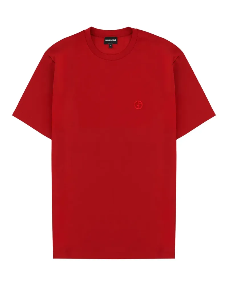 Giorgio Armani T-Shirt mit Logo-Stickerei - Rot Rot