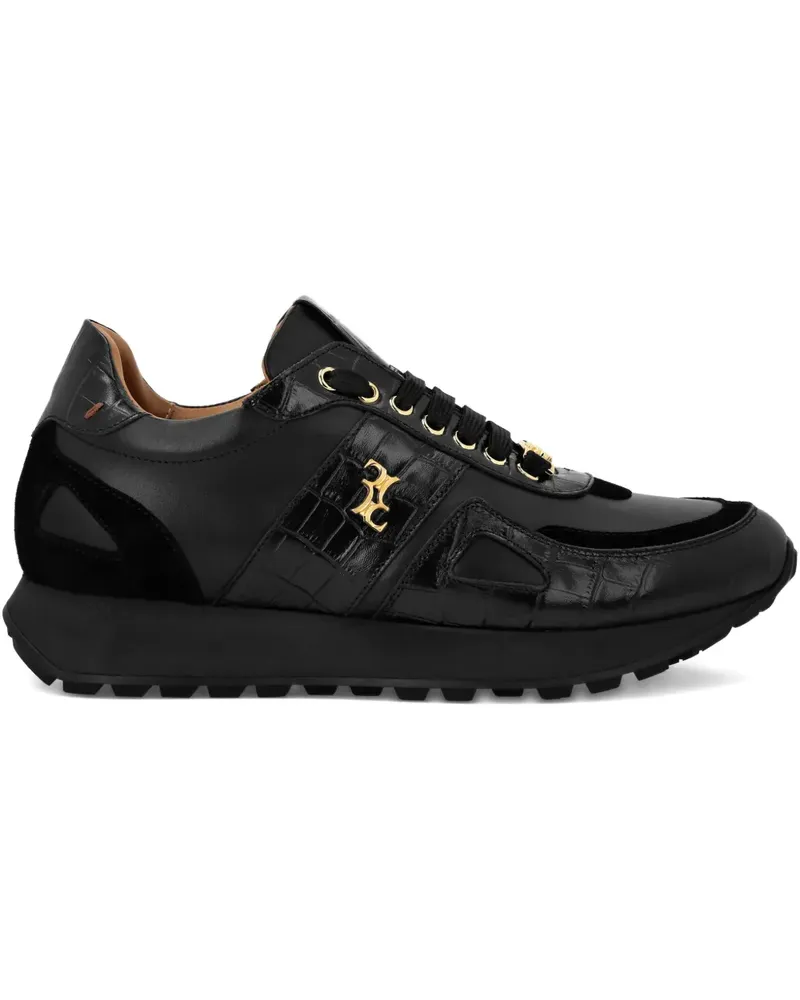Billionaire crocodile-embossed leather sneakers - Schwarz Schwarz
