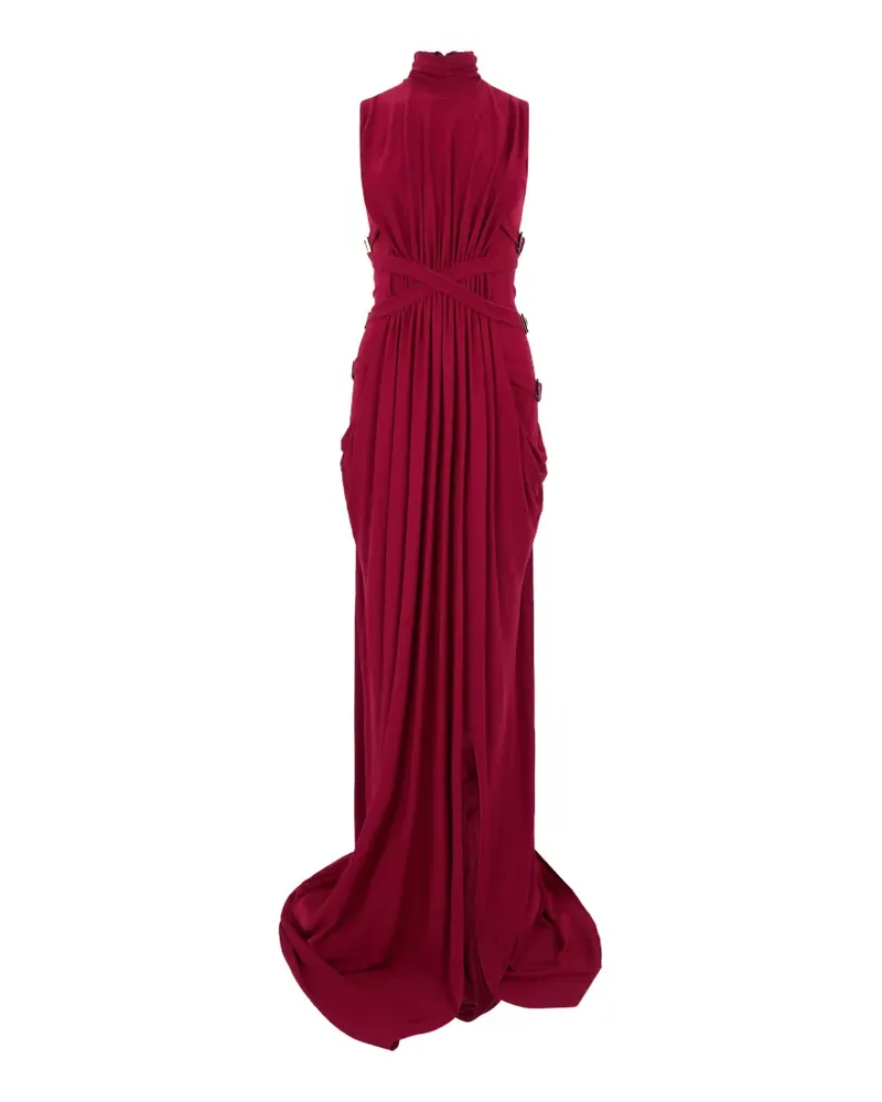 Alberta Ferretti Drapiertes Maxikleid mit Schnallenriemen - Rot Rot