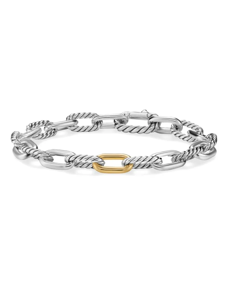 David Yurman 18kt DY Madison® Gelbgold- und Sterlingsilber-Kettenarmband Silber