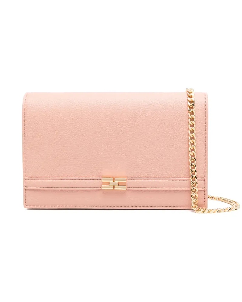 Elisabetta Franchi Clutch mit Logo-Schild - Rosa Rosa