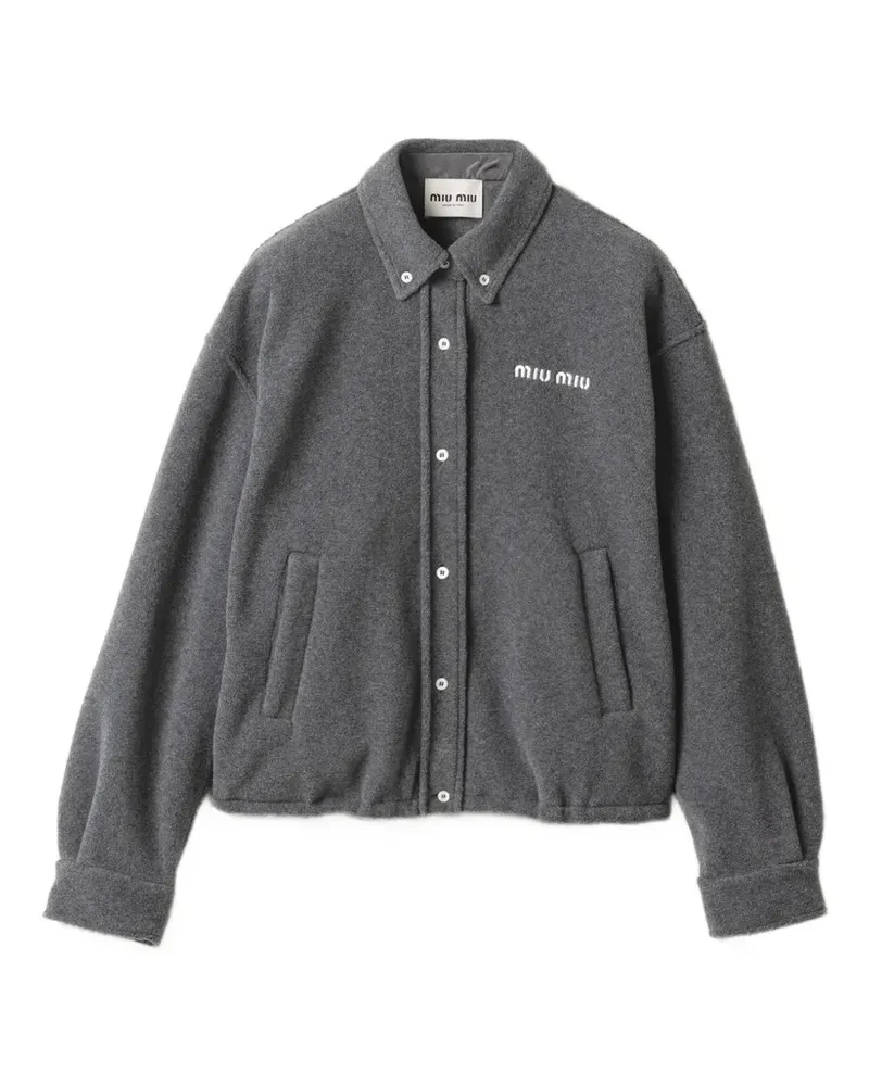 Miu Miu fleece blouson jacket - Grau Grau
