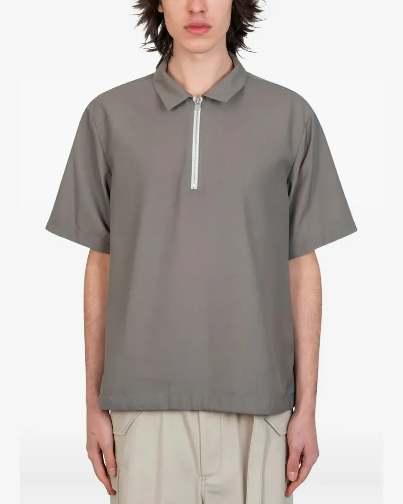 Sacai Poloshirt mit Reißverschluss - Grau Grau
