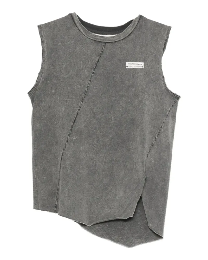 Song For The Mute asymmetric acid-wash tank top - Grau Grau
