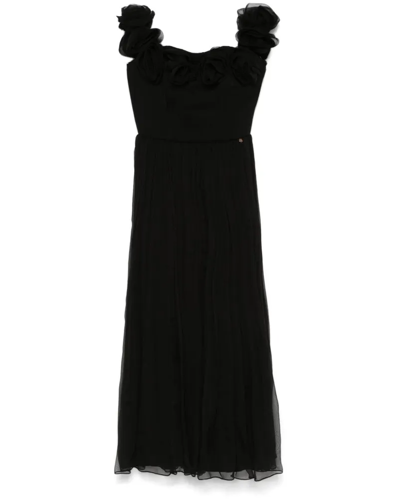 NISSA Midikleid mit Blumenapplikation - Schwarz Schwarz