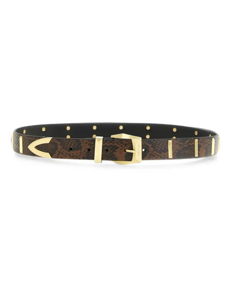 Pinko snake-print studded belt - Braun Braun