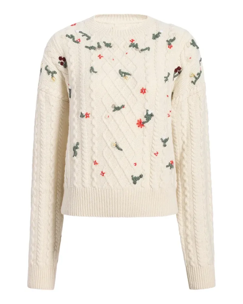 KHAITE Elias Pullover aus Elfenbein mit Stickerei - Nude Nude