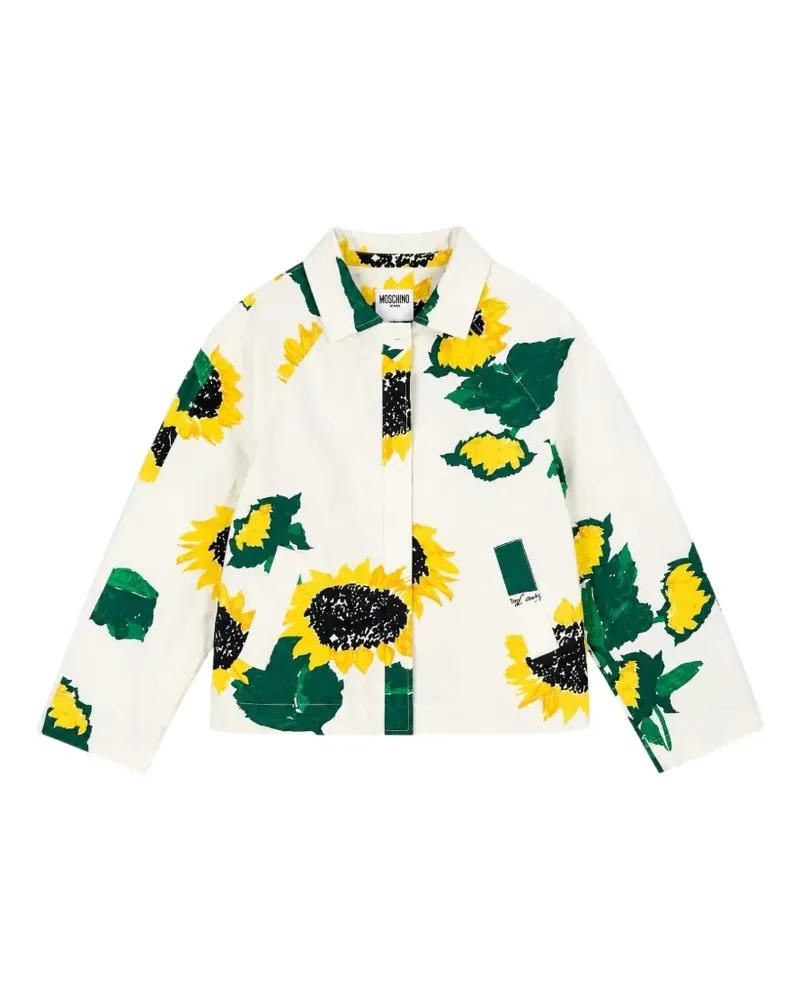 Moschino Kastige Jacke mit Sonnenblumen-Print - Nude Nude