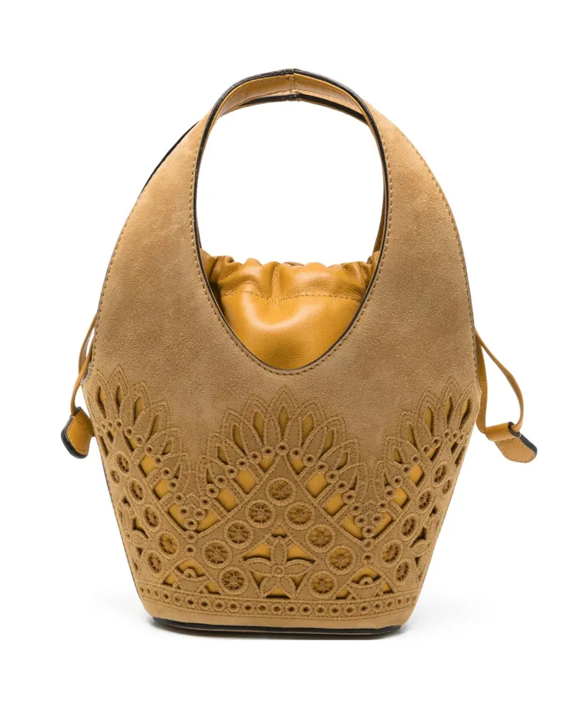 Alberta Ferretti laser-cut suede tote bag - Braun Braun