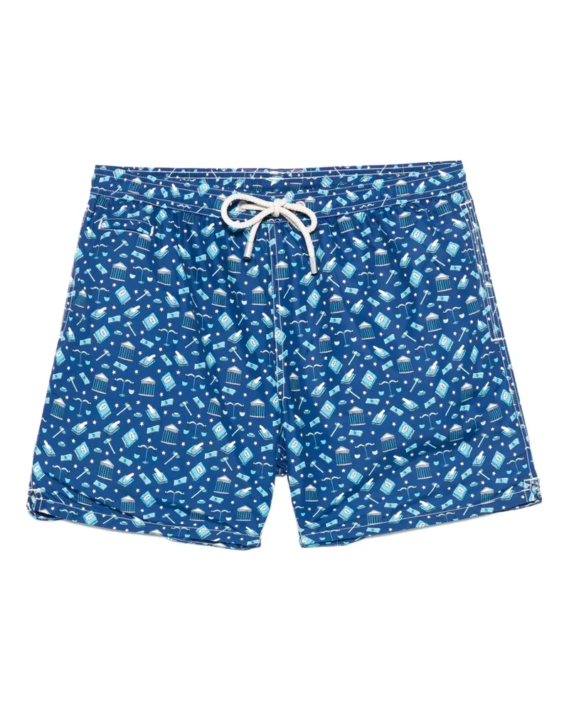 MC2 Saint Barth Badeshorts mit grafischem Print - Blau Blau