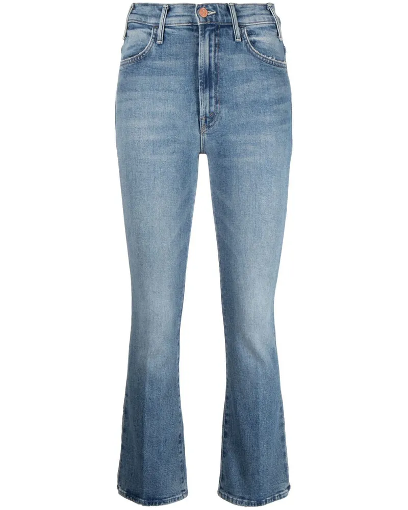 Mother Cropped-Jeans mit hohem Bund - Blau Blau