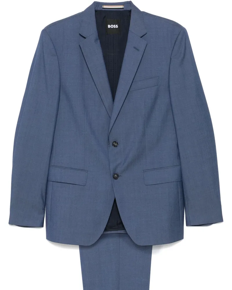 HUGO BOSS Anzug mit Fischgrätenmuster - Blau Blau
