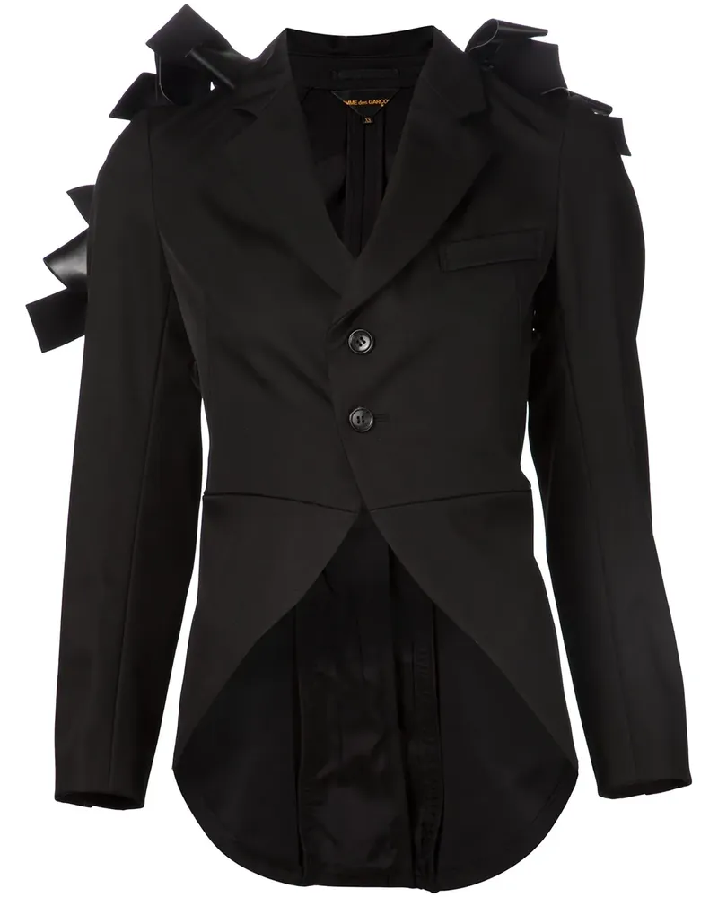 Comme des Garçons Bikerjacke mit Schleifen - Schwarz Schwarz
