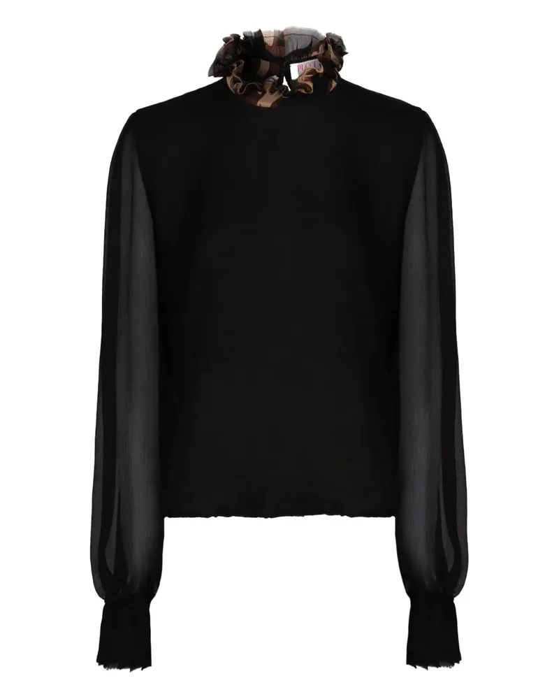 Emilio Pucci Bluse mit Ballonärmeln - Schwarz Schwarz