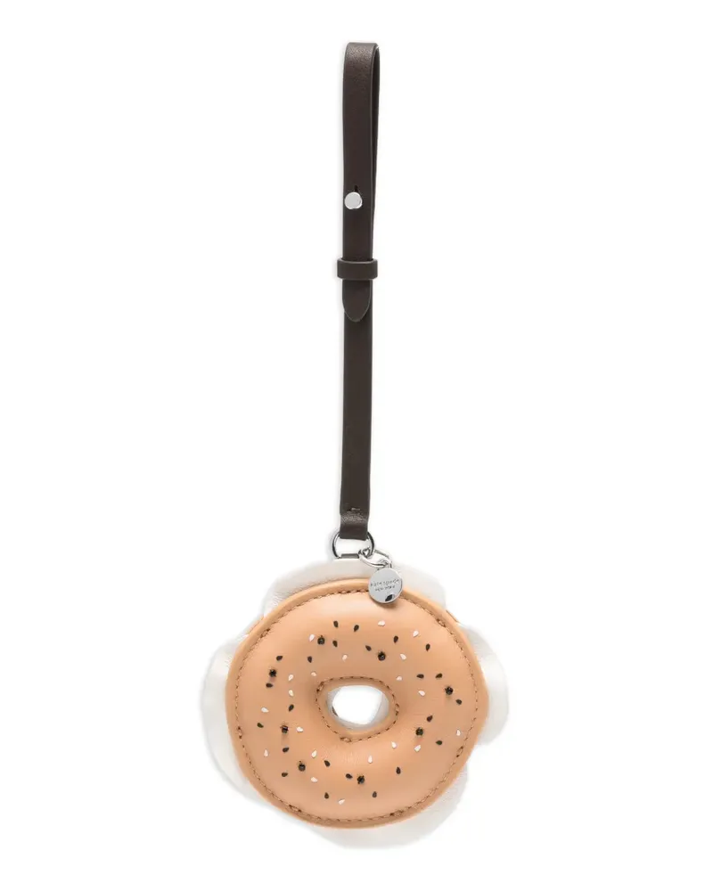 Kate Spade foil emboss-logo bag charm - Nude Nude