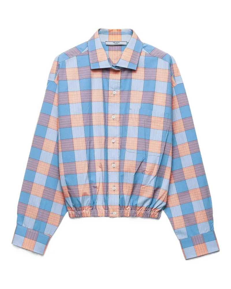 Prada Kariertes Popeline-Hemd - Blau Blau