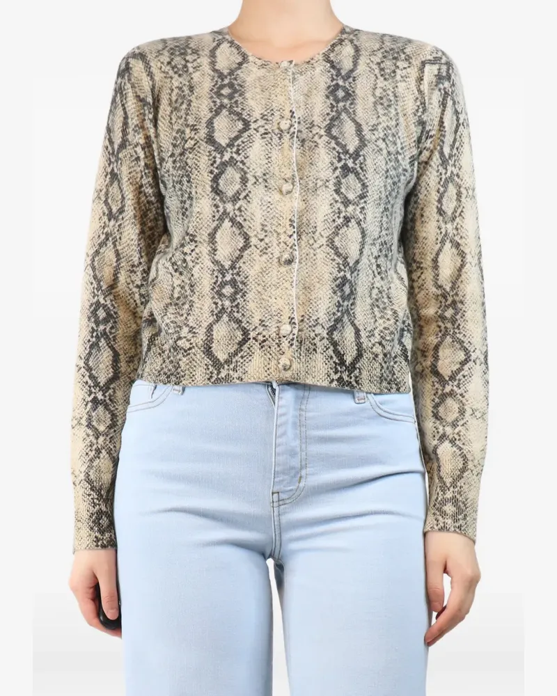 Frame Denim snake-print cardigan - Nude Nude