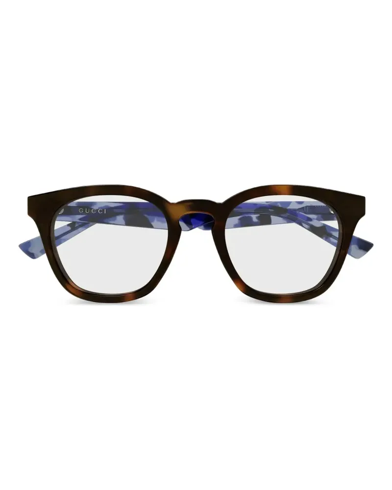 Gucci tortoiseshell-effect round-frame glasses - Braun Braun
