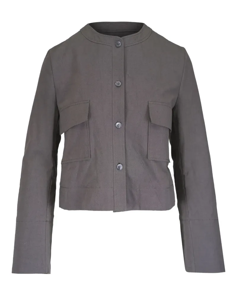 ODEEH Kragenlose Jacke - Grau Grau