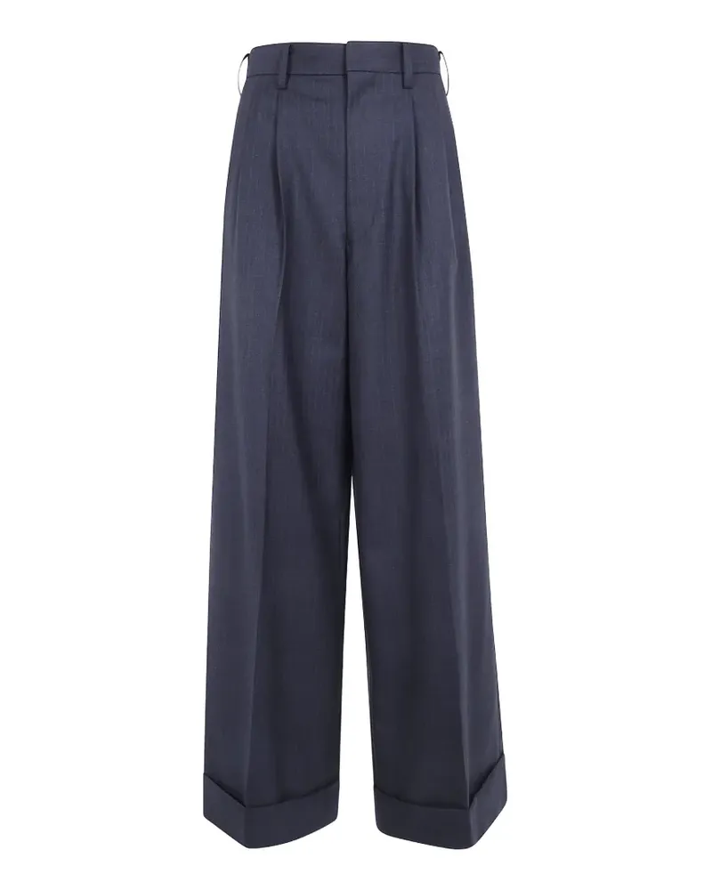 Junya Watanabe pinstripe-pattern pleated trousers - Grau Grau