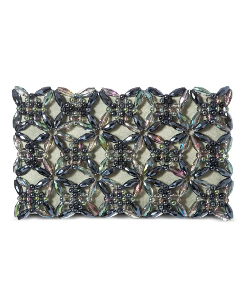 0711 Rhea bead-embellished clutch bag - Blau Blau