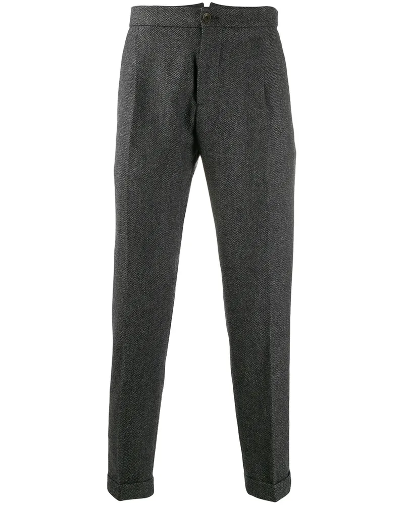 Berwich Gerade Hose mit Zickzackmuster - Grau Grau