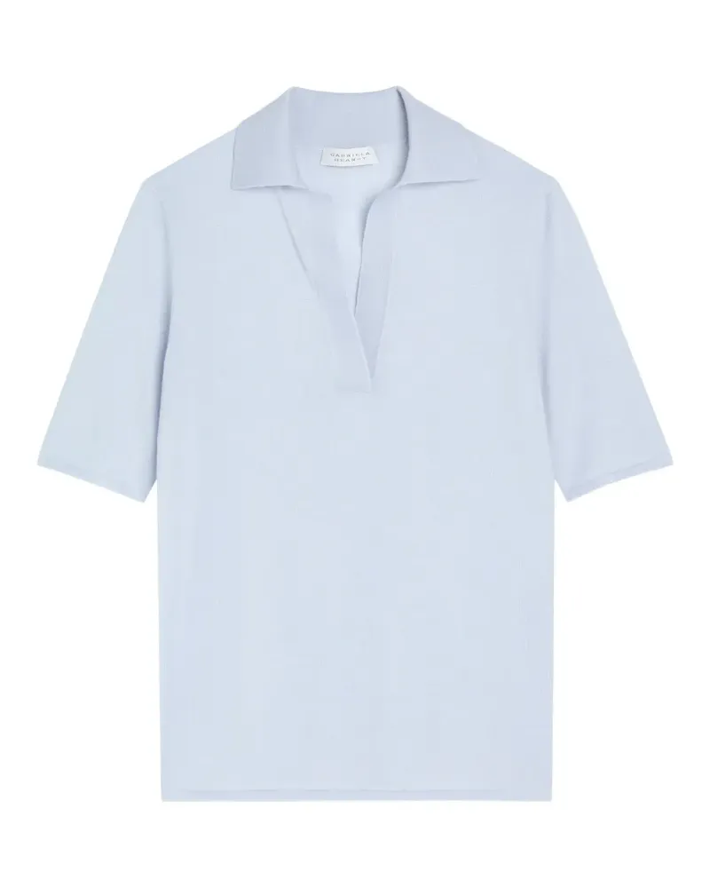 Gabriela Hearst Fein gestricktes T-Shirt mit Polokragen - Blau Blau
