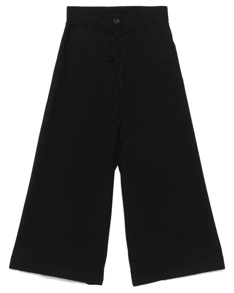 Isabel Benenato Hose mit weitem Bein - Schwarz Schwarz