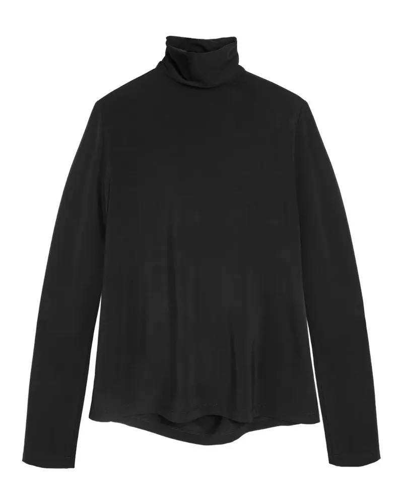 Vera Wang Drapiertes Violet Langarmshirt - Schwarz Schwarz