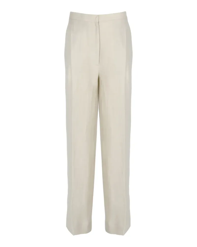 LARDINI linen straight-leg trousers - Nude Nude