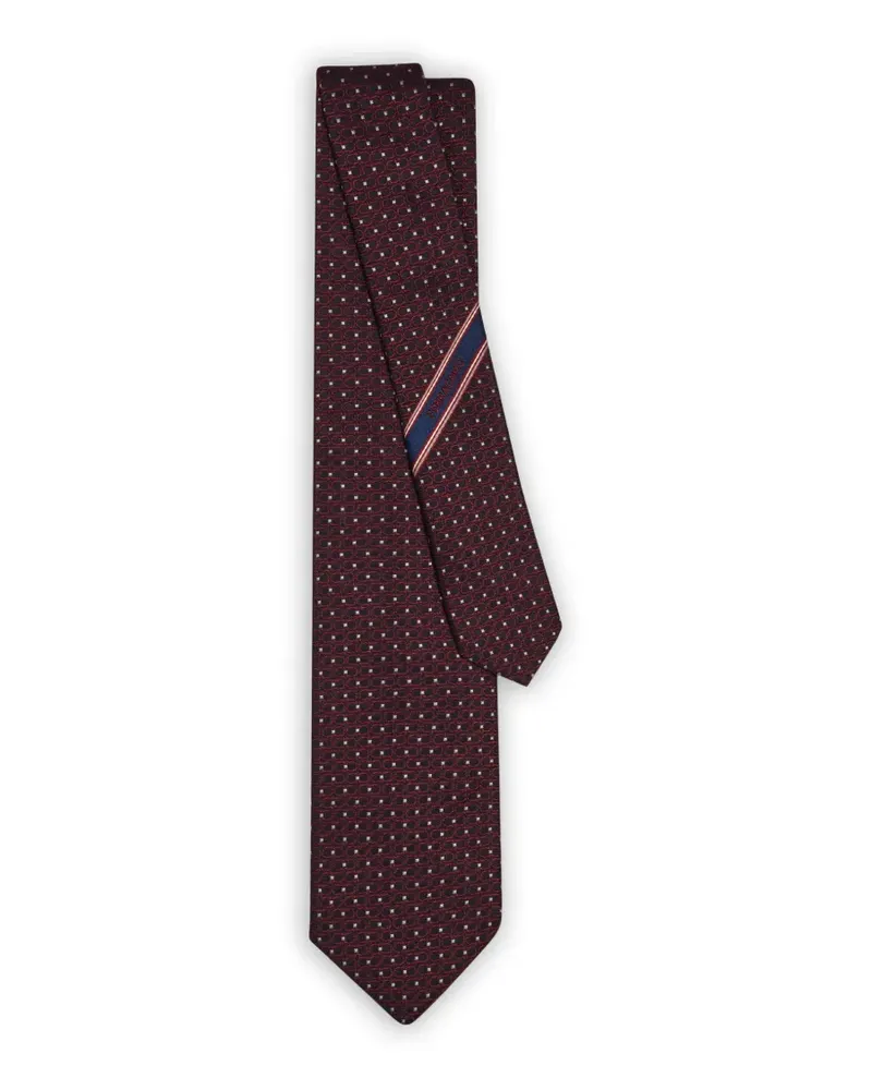 Ferragamo Krawatte aus Seidenjacquard mit doppeltem Gancini - Schwarz Schwarz