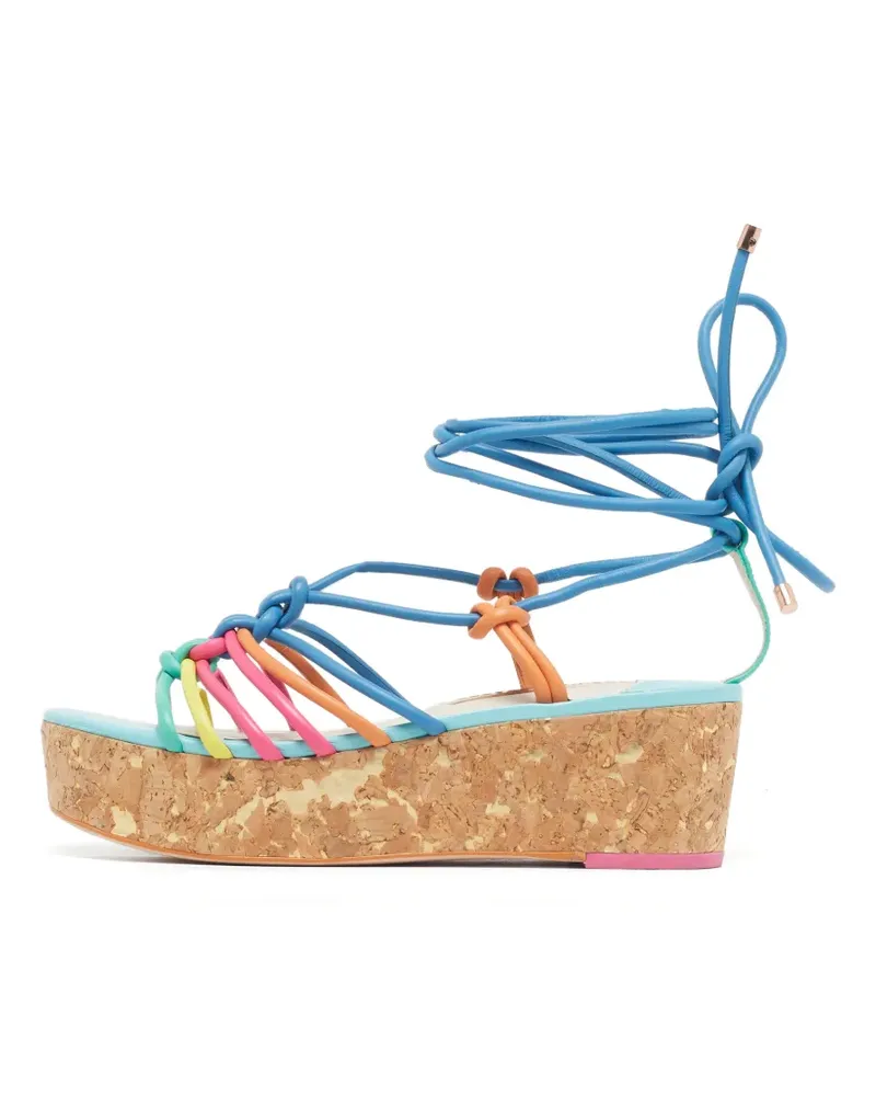 Sophia Webster Wedge-Sandalen mit Korksohle - Blau Blau