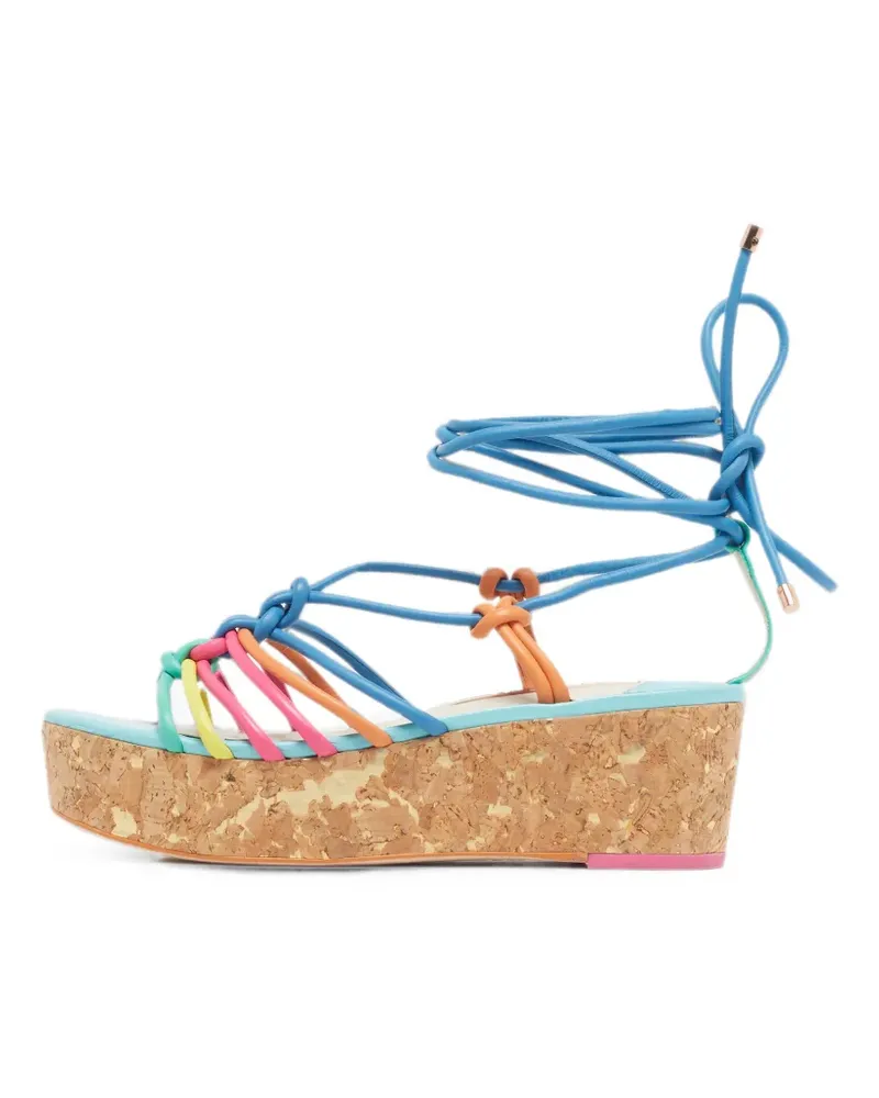 Sophia Webster cork wedge sandals - Blau Blau