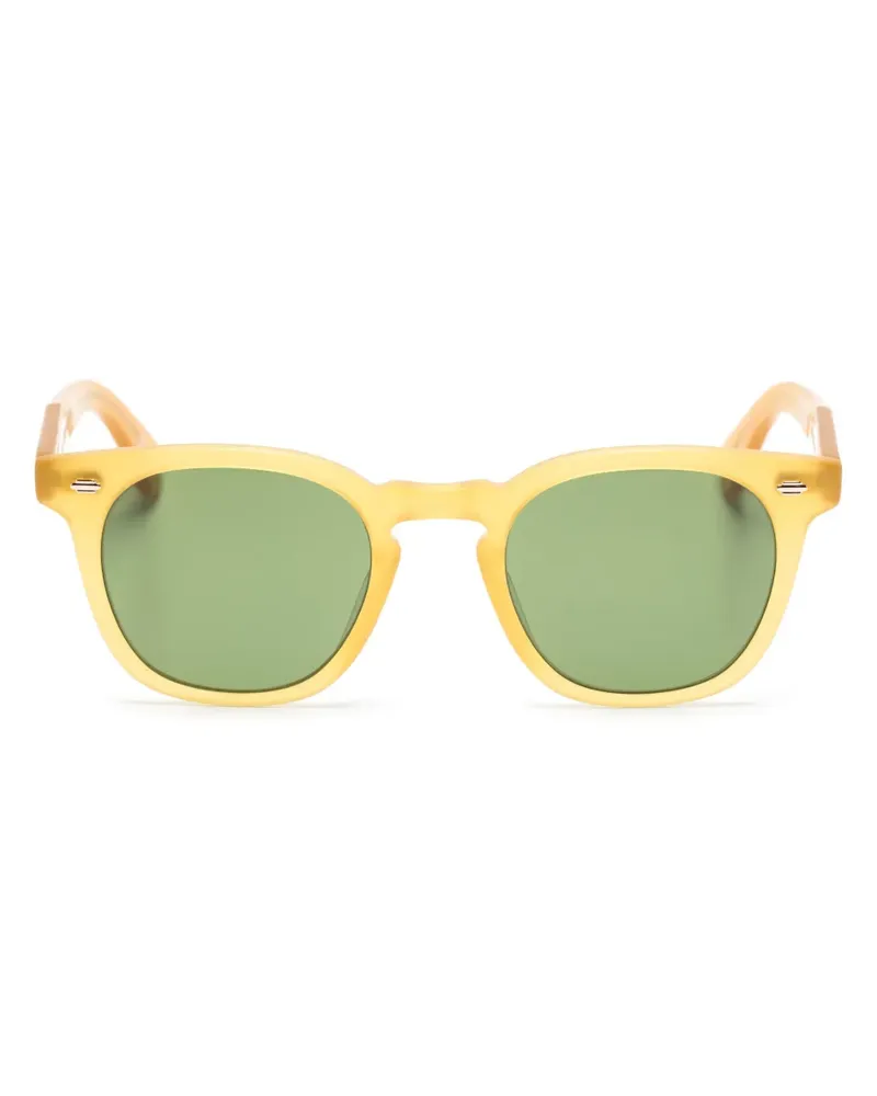 Garrett Leight Byrne Sonnenbrille mit rundem Gestell - Gelb Gelb